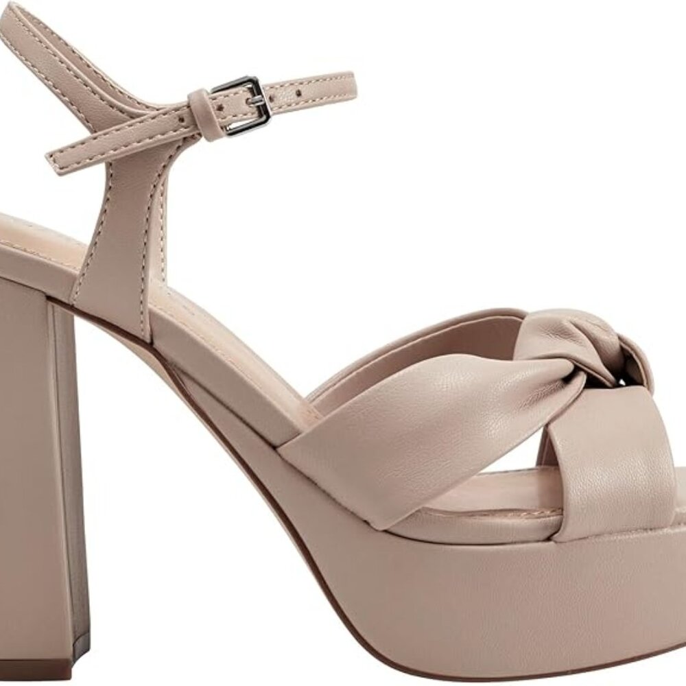🔥SALE !! Marc Fisher Women's Block Heel Deren Sandal Open Toe Shoes Size 9M - Picture 6 of 6